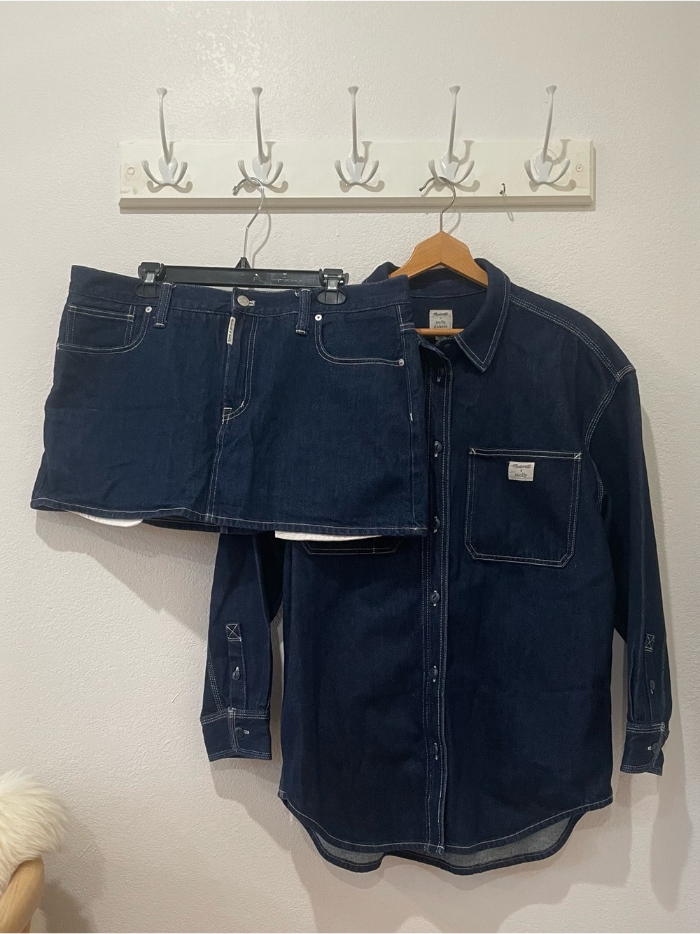 Dark Indigo Denim Shirt & Skirt Set